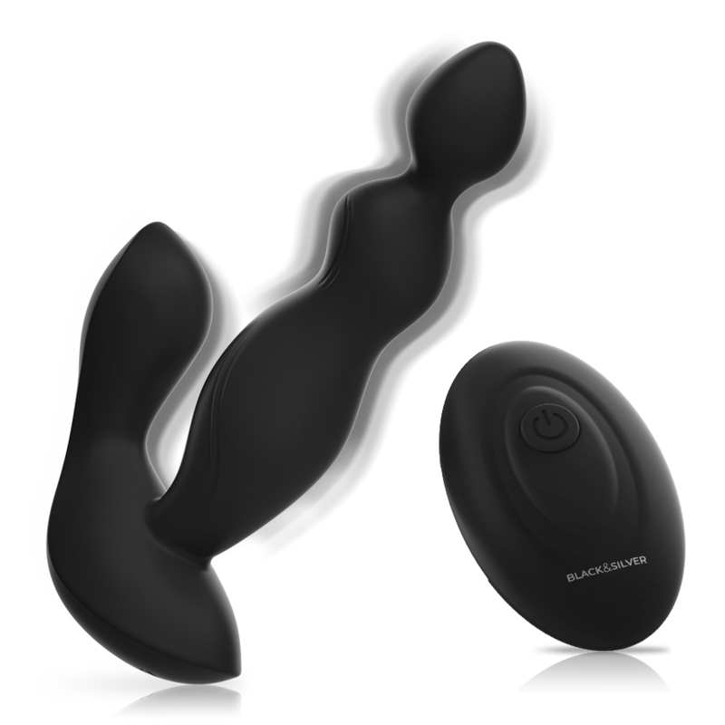 BLACK&SILVER - TELECOMANDO IN SILICONE PLUG ANALE CORA