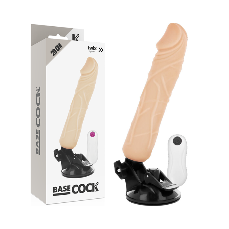 BASECOCK - VIBRATORE REALISTICO TELECOMANDO FLESH 20 CM -O- 4 CM