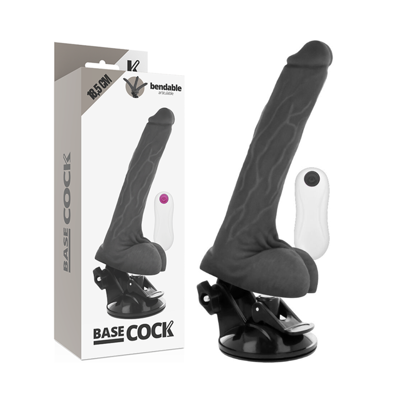 BASECOCK - VIBRATORE ARTICOLABILE TELECOMANDO NATURALE 18.5 CM -O- 4 CM