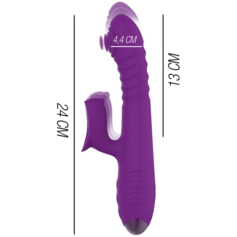 INTENSE - VIBRATORE MULTIFUNZIONE RICARICABILE IGGY UP & DOWN CON STIMOLATORE CLITORALE VIOLA