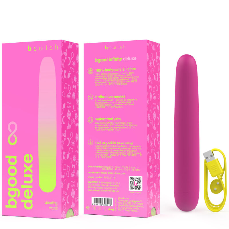 B SWISH - BGOOD INFINITE DELUXE VIBRATORE RICARICABILE IN SILICONE ROSA