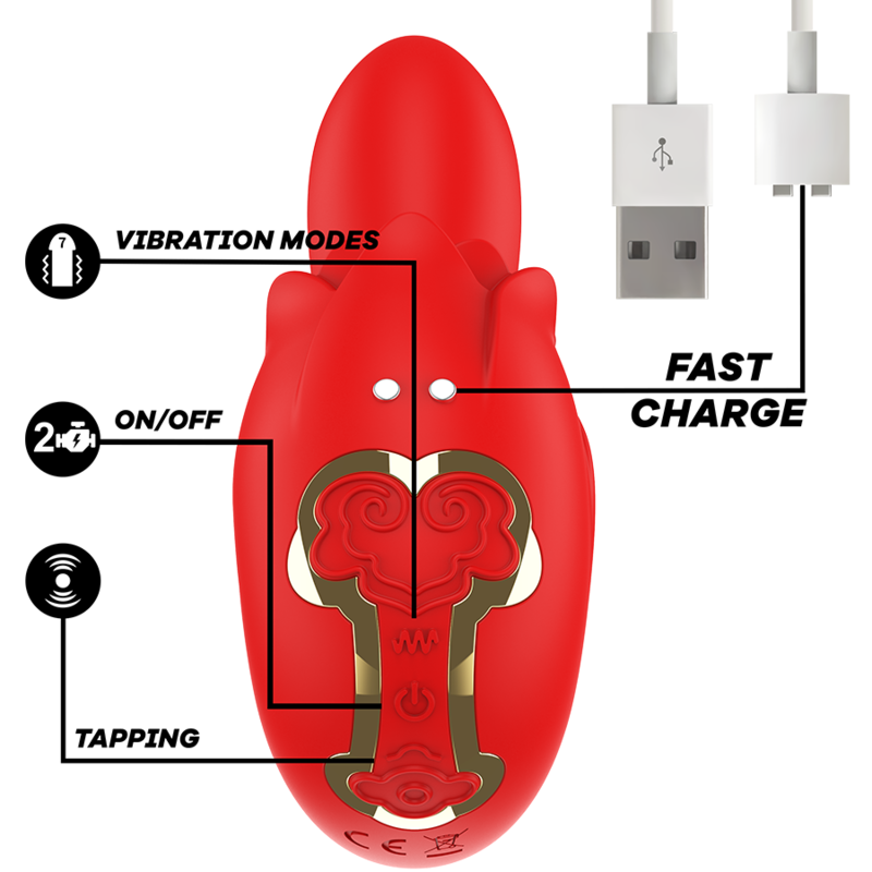 MIA -  SELENA STIMOLATORE VIBRANTE + TAPPING ROSSO