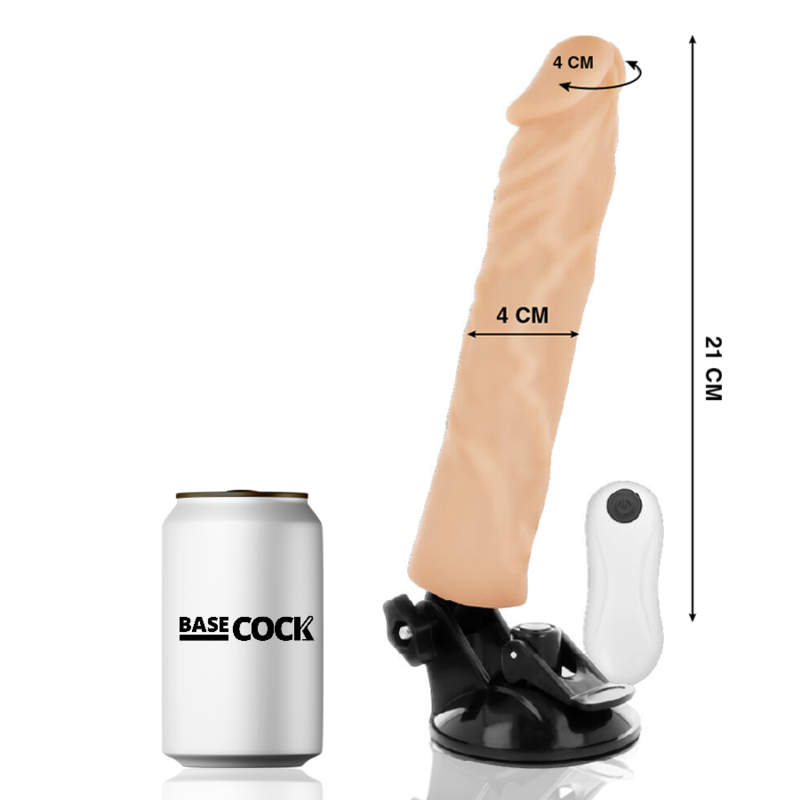 BASECOCK - VIBRATORE REALISTICO TELECOMANDO NATURALE 21 CM -O- 4 CM